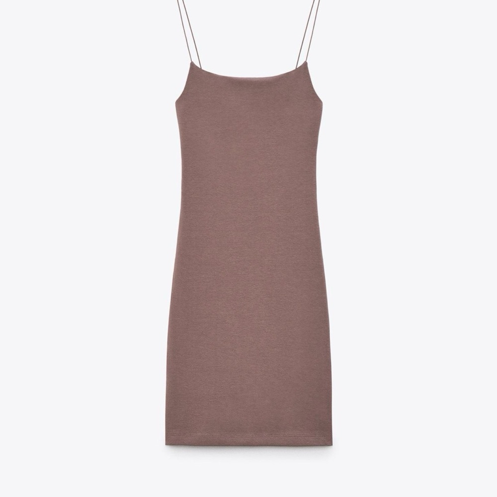 Zara Brown Slip Dress